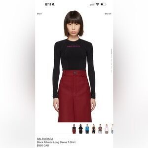 Balenciaga athletic long sleeve  t shirt . Size small